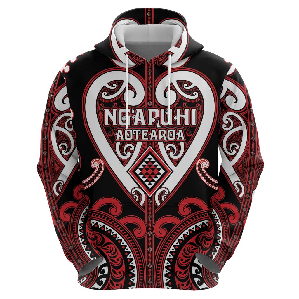 Custom Aotearoa Ngapuhi Hoodie Maori Tribal Pattern