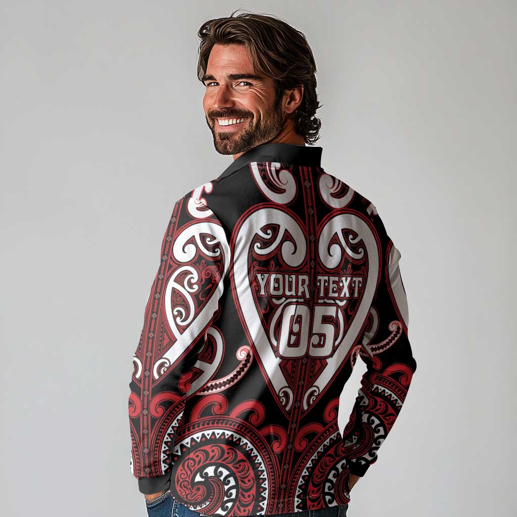 Custom Aotearoa Ngapuhi Long Sleeve Polo Shirt Maori Tribal Pattern
