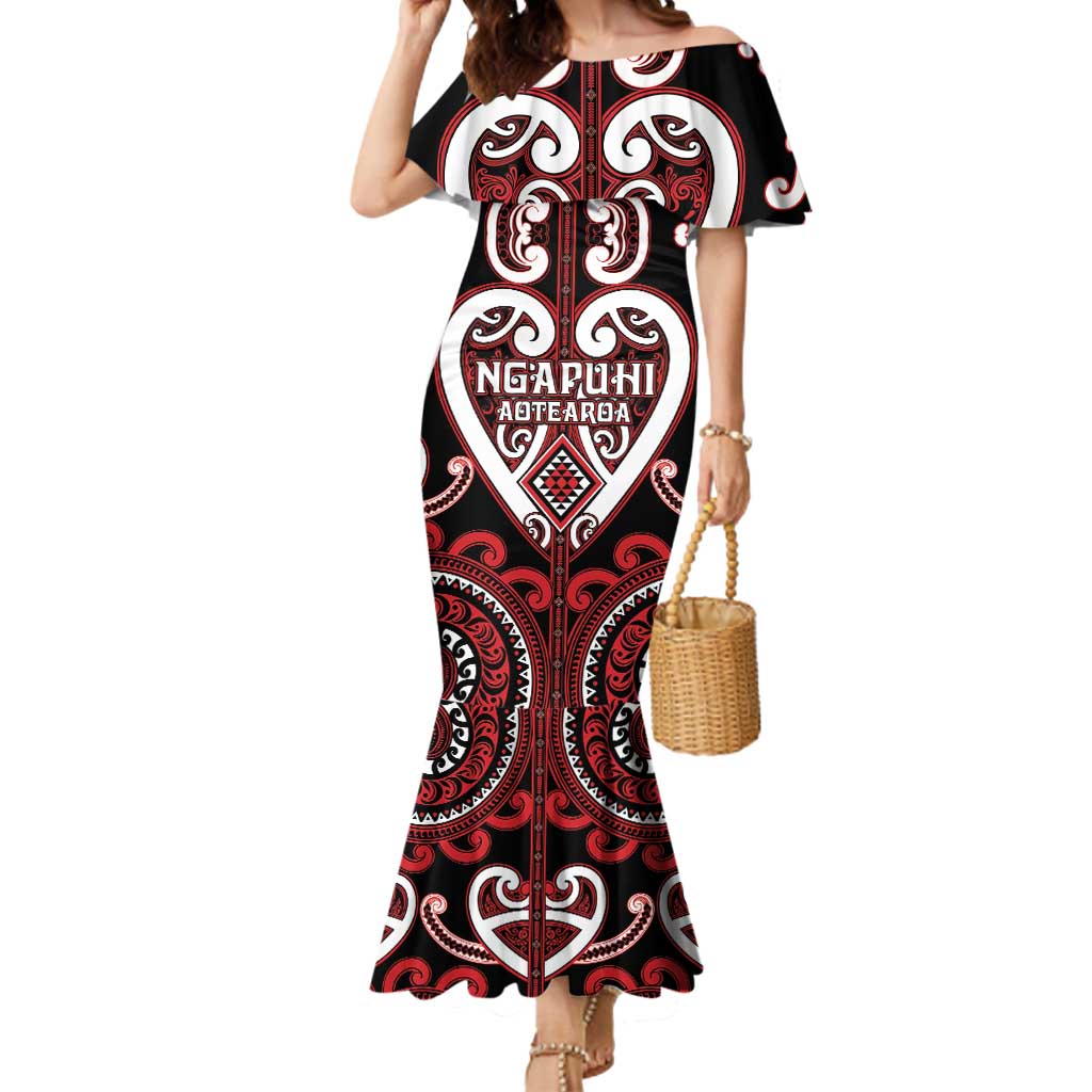 Custom Aotearoa Ngapuhi Mermaid Dress Maori Tribal Pattern