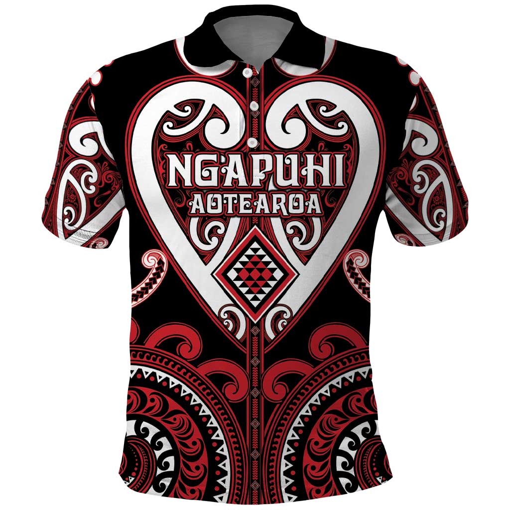 Custom Aotearoa Ngapuhi Polo Shirt Maori Tribal Pattern