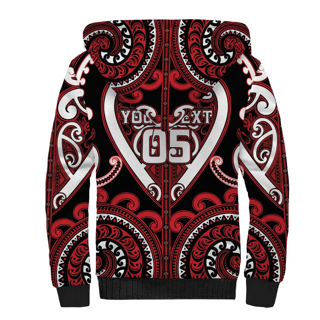 Custom Aotearoa Ngapuhi Sherpa Hoodie Maori Tribal Pattern