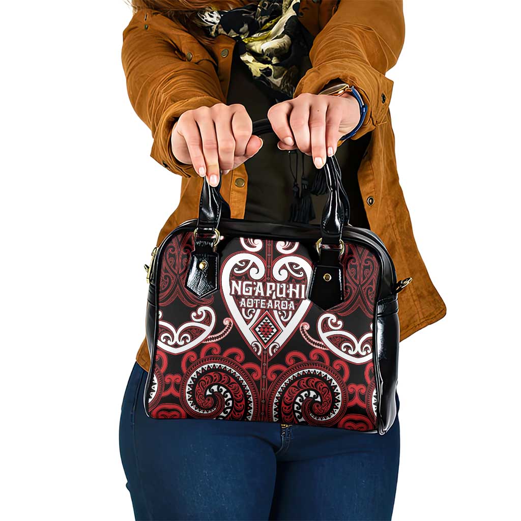 Aotearoa Ngapuhi Shoulder Handbag Maori Tribal Pattern LT05 One Size Red - Polynesian Pride
