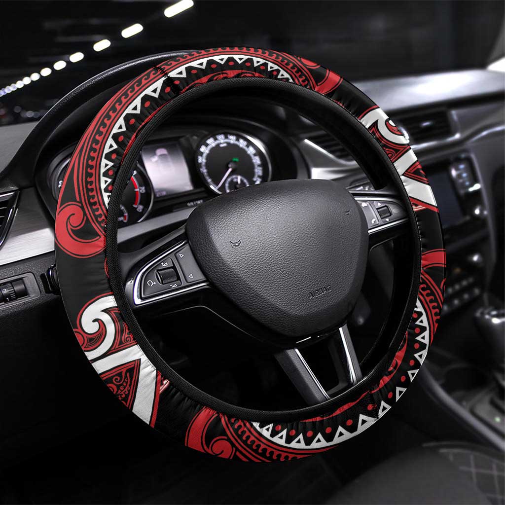 Aotearoa Ngapuhi Steering Wheel Cover Maori Tribal Pattern