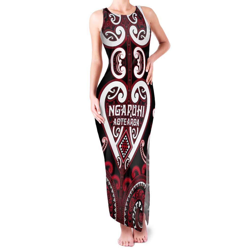 Custom Aotearoa Ngapuhi Tank Maxi Dress Maori Tribal Pattern