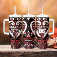 Custom Aotearoa Ngapuhi Tumbler With Handle Maori Tribal Pattern LT05 - Polynesian Pride
