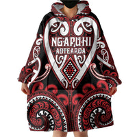 Custom Aotearoa Ngapuhi Wearable Blanket Hoodie Maori Tribal Pattern