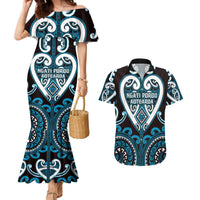 Custom Aotearoa Ngati Porou Couples Matching Mermaid Dress and Hawaiian Shirt Maori Tribal Pattern