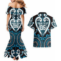Custom Aotearoa Ngati Porou Couples Matching Mermaid Dress and Hawaiian Shirt Maori Tribal Pattern