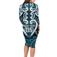 Custom Aotearoa Ngati Porou Family Matching Long Sleeve Bodycon Dress and Hawaiian Shirt Maori Tribal Pattern