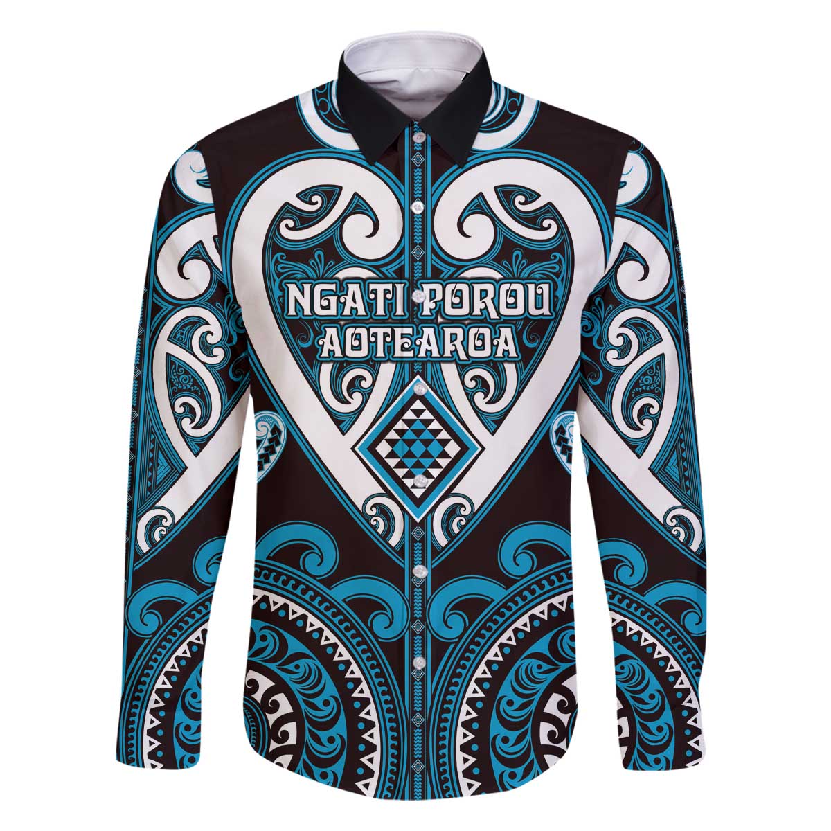 Custom Aotearoa Ngati Porou Family Matching Off The Shoulder Long Sleeve Dress and Hawaiian Shirt Maori Tribal Pattern
