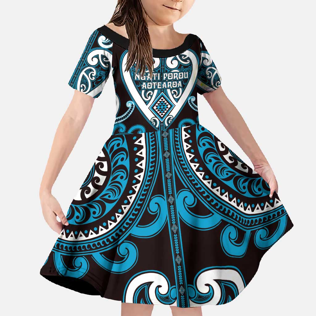 Custom Aotearoa Ngati Porou Family Matching Off Shoulder Maxi Dress and Hawaiian Shirt Maori Tribal Pattern