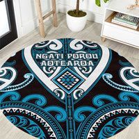 Aotearoa Ngati Porou Round Carpet Maori Tribal Pattern