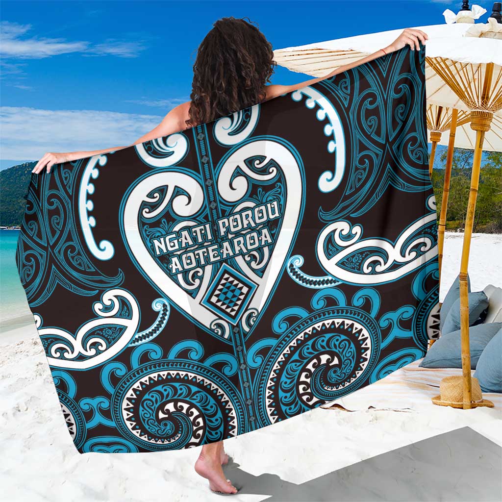 Aotearoa Ngati Porou Sarong Maori Tribal Pattern LT05 One Size 44 x 66 inches Blue - Polynesian Pride