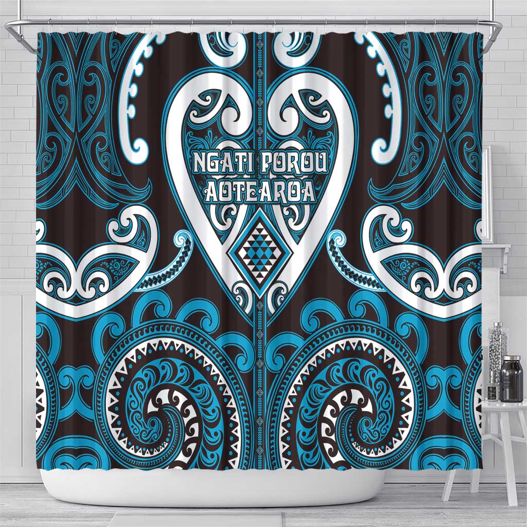 Aotearoa Ngati Porou Shower Curtain Maori Tribal Pattern