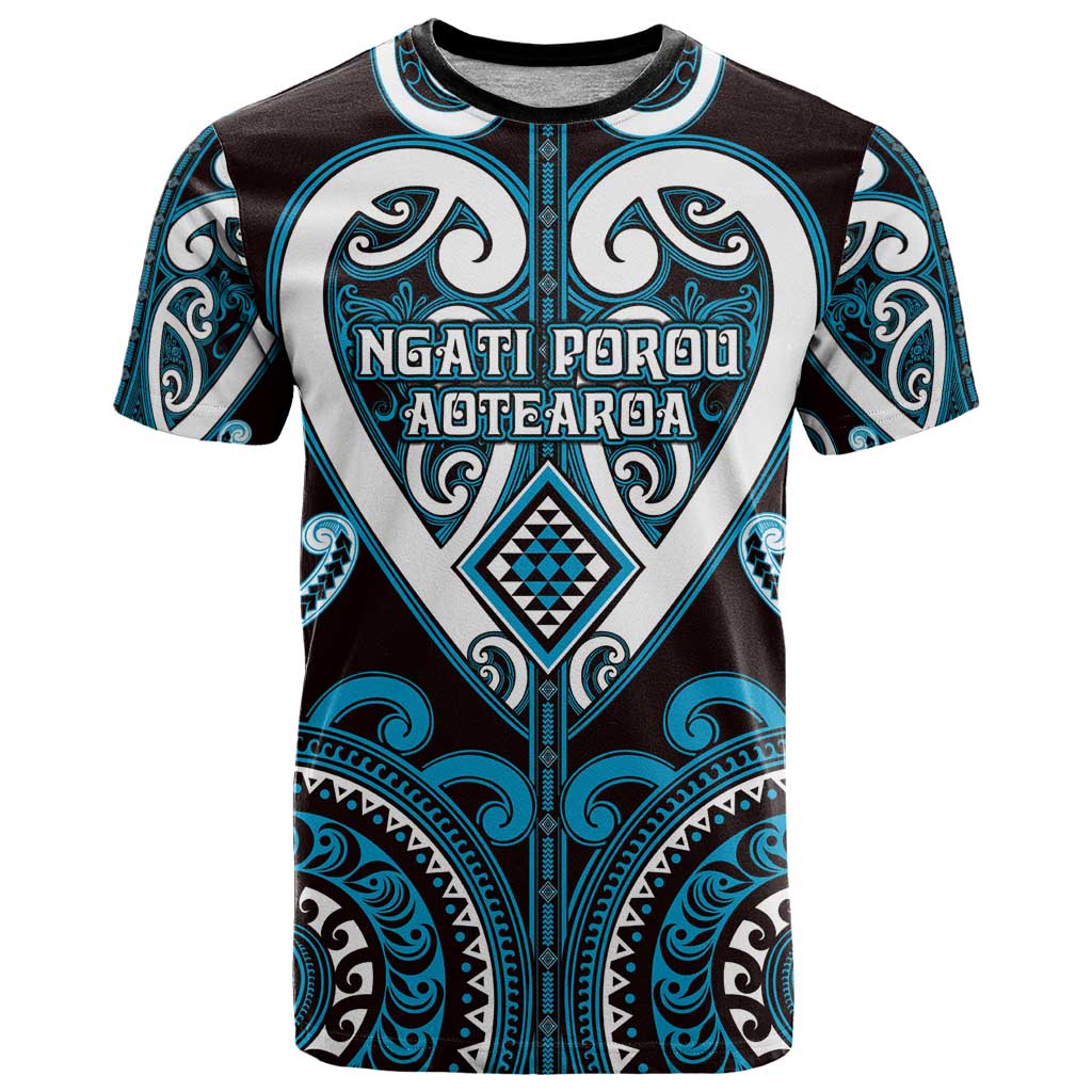 Custom Aotearoa Ngati Porou T Shirt Maori Tribal Pattern