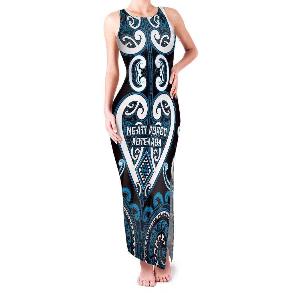 Custom Aotearoa Ngati Porou Tank Maxi Dress Maori Tribal Pattern