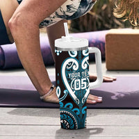 Custom Aotearoa Ngati Porou Tumbler With Handle Maori Tribal Pattern LT05 - Polynesian Pride