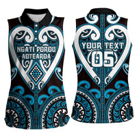 Custom Aotearoa Ngati Porou Women Sleeveless Polo Shirt Maori Tribal Pattern