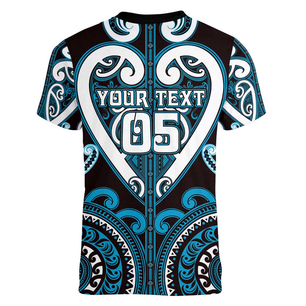 Custom Aotearoa Ngati Porou Women V-Neck T-Shirt Maori Tribal Pattern LT05 - Polynesian Pride