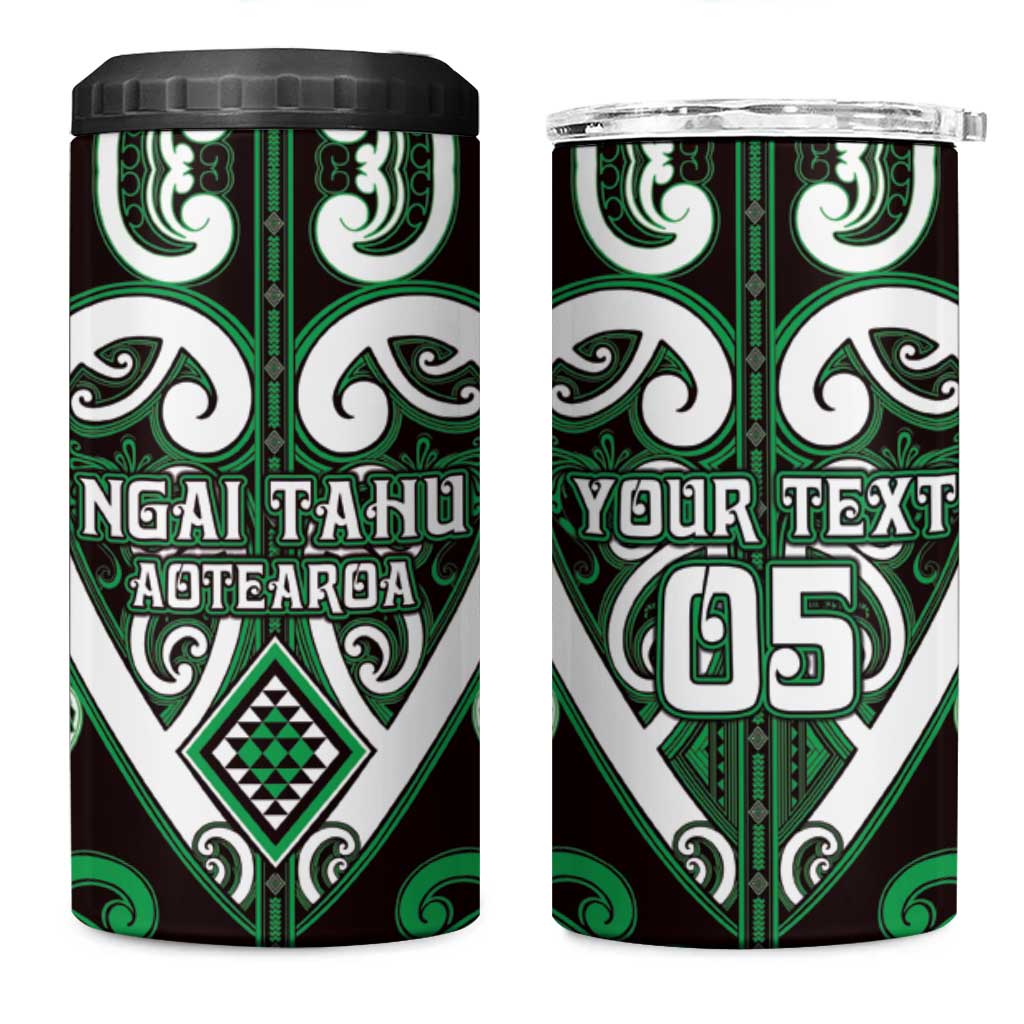 Custom Aotearoa Ngai Tahu 4 in 1 Can Cooler Tumbler Maori Tribal Pattern