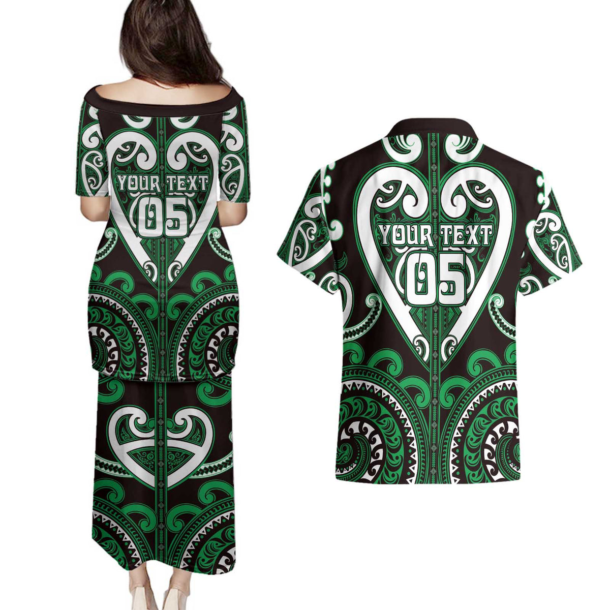 Custom Aotearoa Ngai Tahu Couples Matching Puletasi and Hawaiian Shirt Maori Tribal Pattern