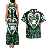 Custom Aotearoa Ngai Tahu Couples Matching Tank Maxi Dress and Hawaiian Shirt Maori Tribal Pattern