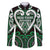 Custom Aotearoa Ngai Tahu Family Matching Off The Shoulder Long Sleeve Dress and Hawaiian Shirt Maori Tribal Pattern