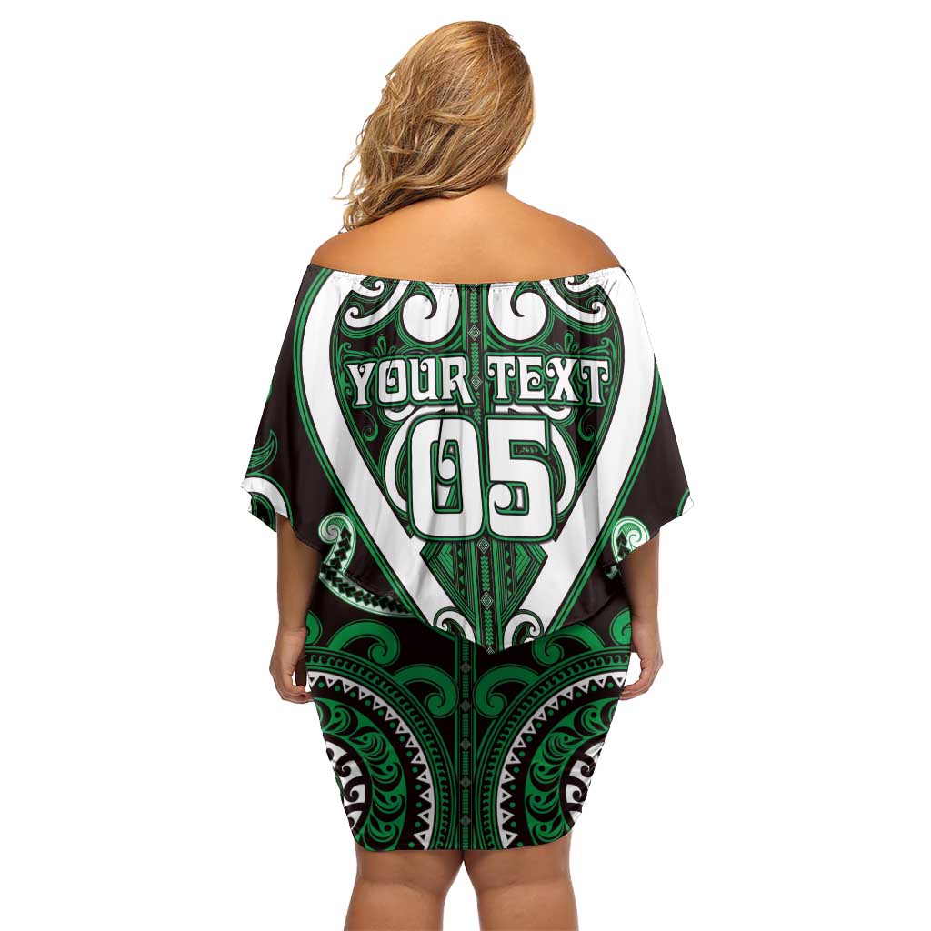 Custom Aotearoa Ngai Tahu Family Matching Off Shoulder Short Dress and Hawaiian Shirt Maori Tribal Pattern
