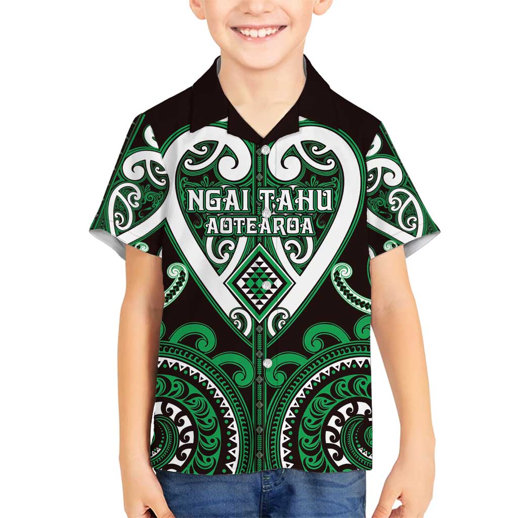 Custom Aotearoa Ngai Tahu Family Matching Off Shoulder Short Dress and Hawaiian Shirt Maori Tribal Pattern