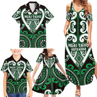 Custom Aotearoa Ngai Tahu Family Matching Summer Maxi Dress and Hawaiian Shirt Maori Tribal Pattern
