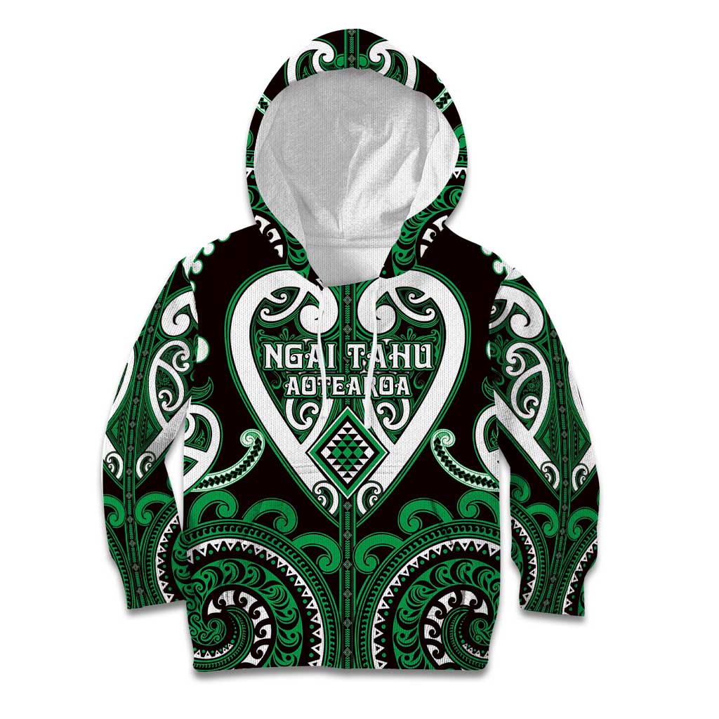 Custom Aotearoa Ngai Tahu Kid Hoodie Maori Tribal Pattern