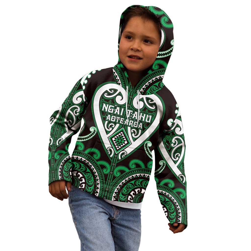 Custom Aotearoa Ngai Tahu Kid Hoodie Maori Tribal Pattern