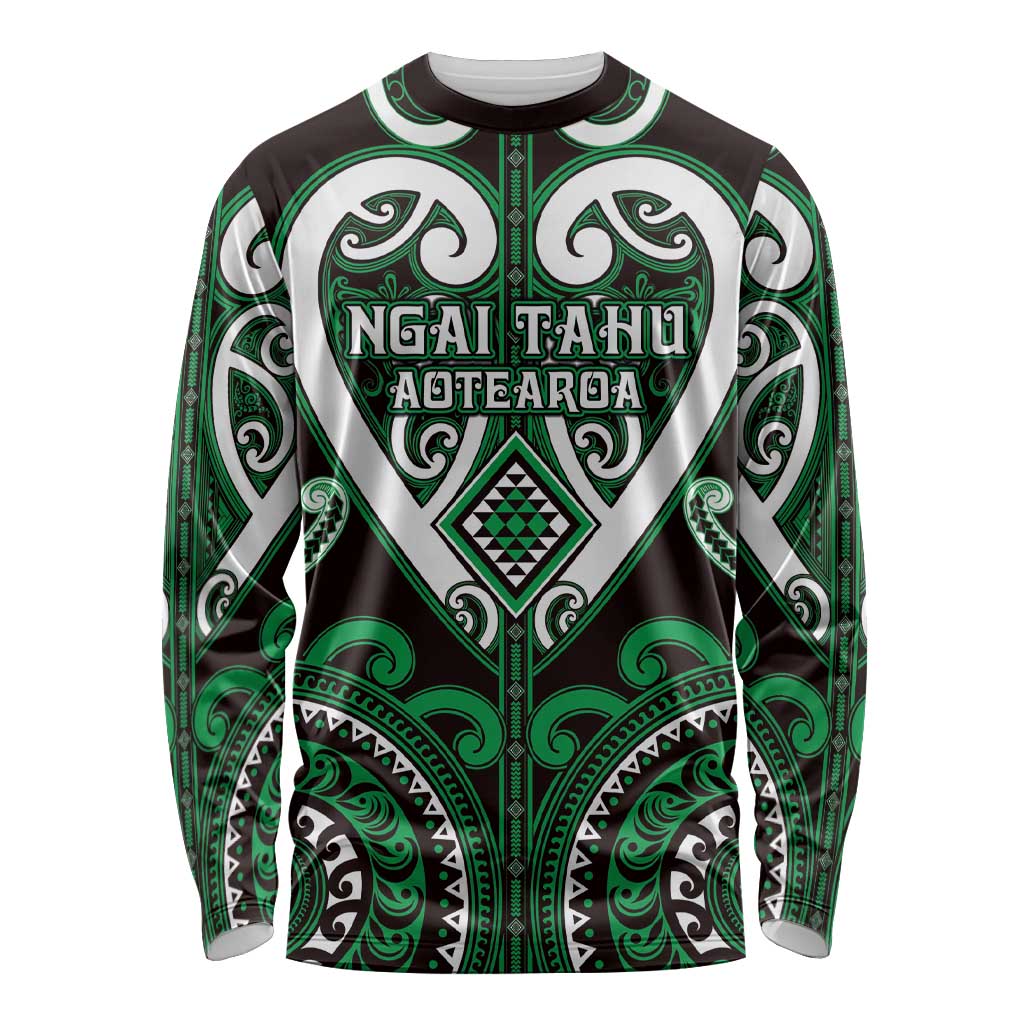 Custom Aotearoa Ngai Tahu Long Sleeve Shirt Maori Tribal Pattern