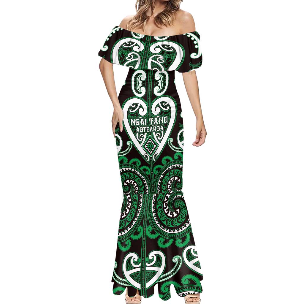 Custom Aotearoa Ngai Tahu Mermaid Dress Maori Tribal Pattern
