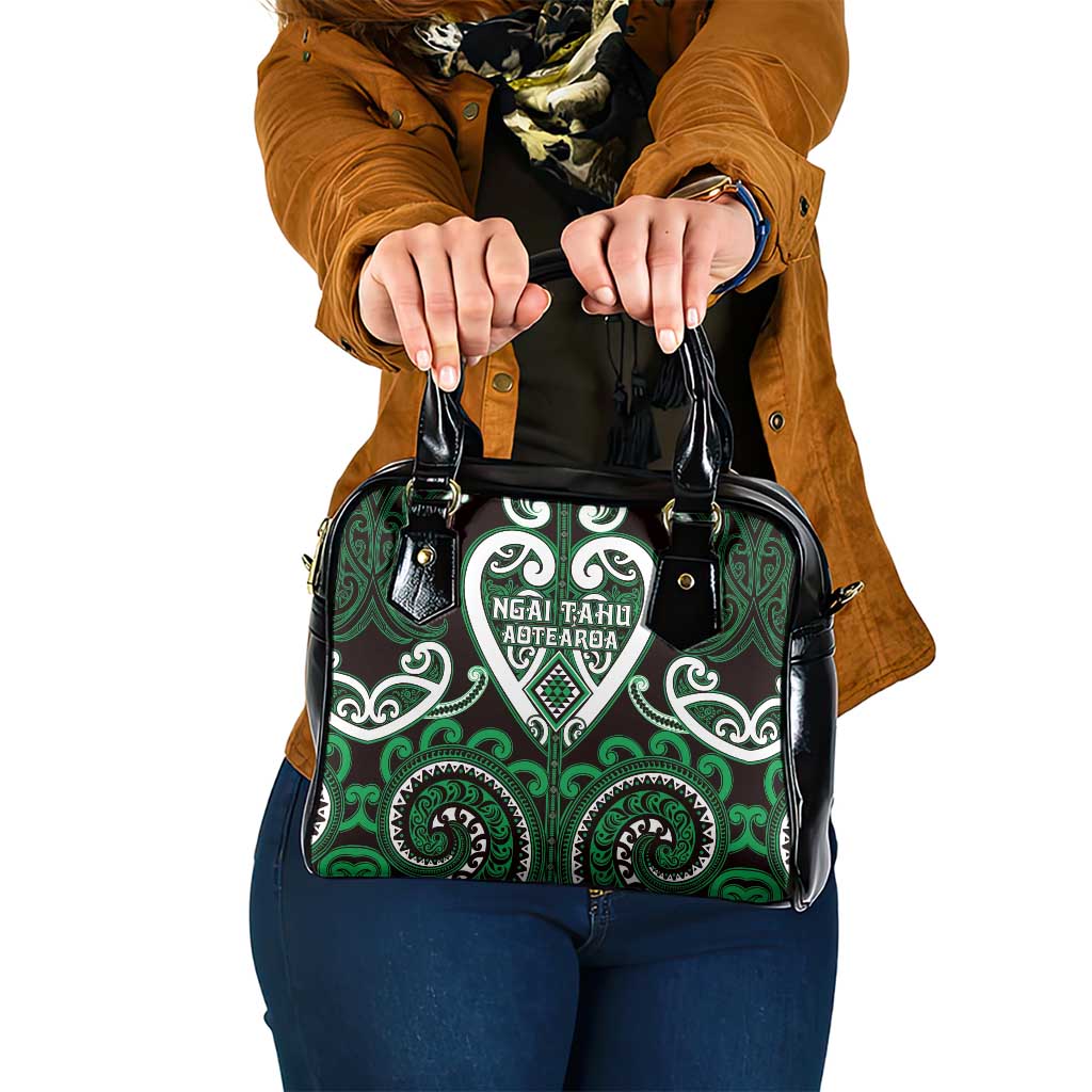 Aotearoa Ngai Tahu Shoulder Handbag Maori Tribal Pattern LT05 One Size Green - Polynesian Pride