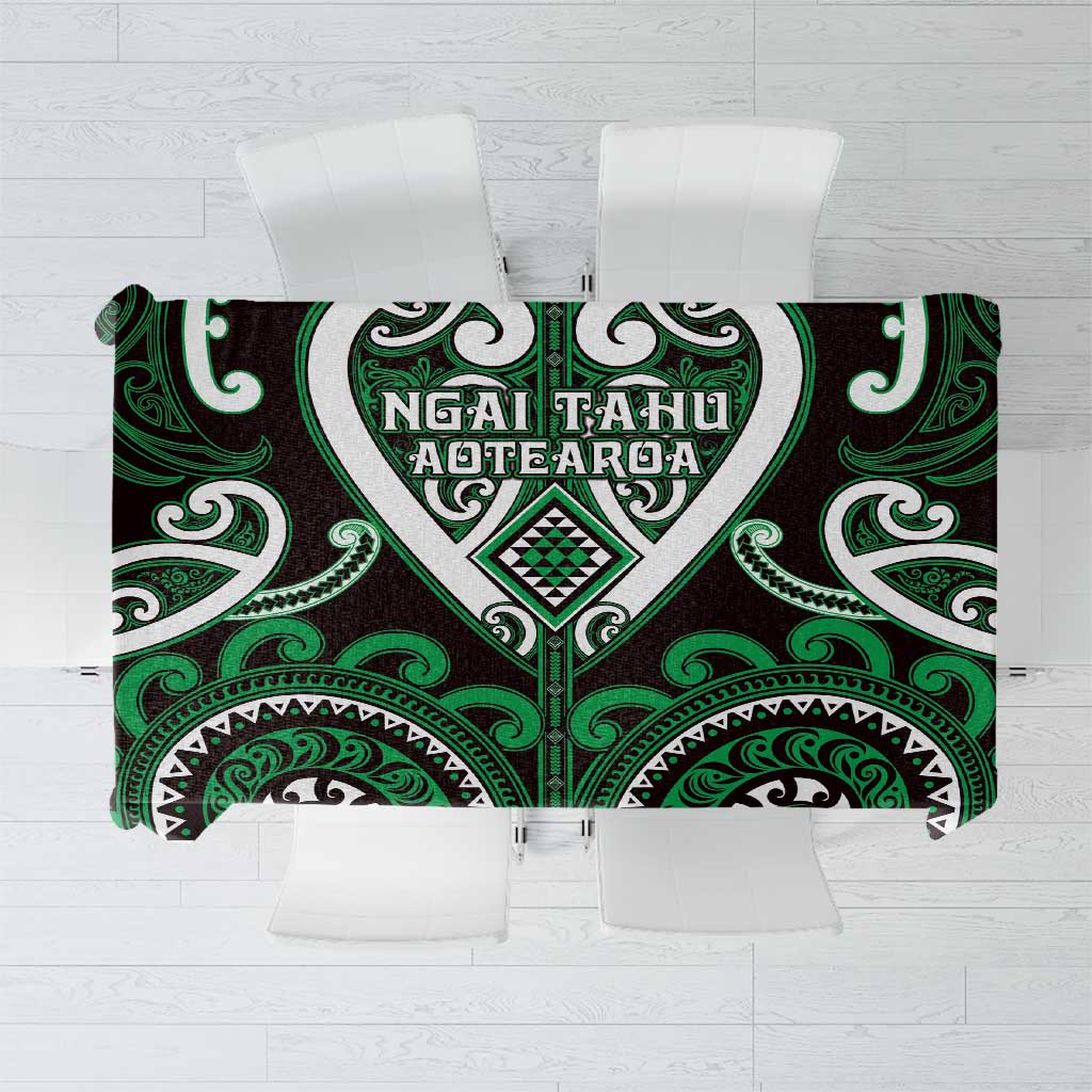 Aotearoa Ngai Tahu Tablecloth Maori Tribal Pattern LT05 Green - Polynesian Pride