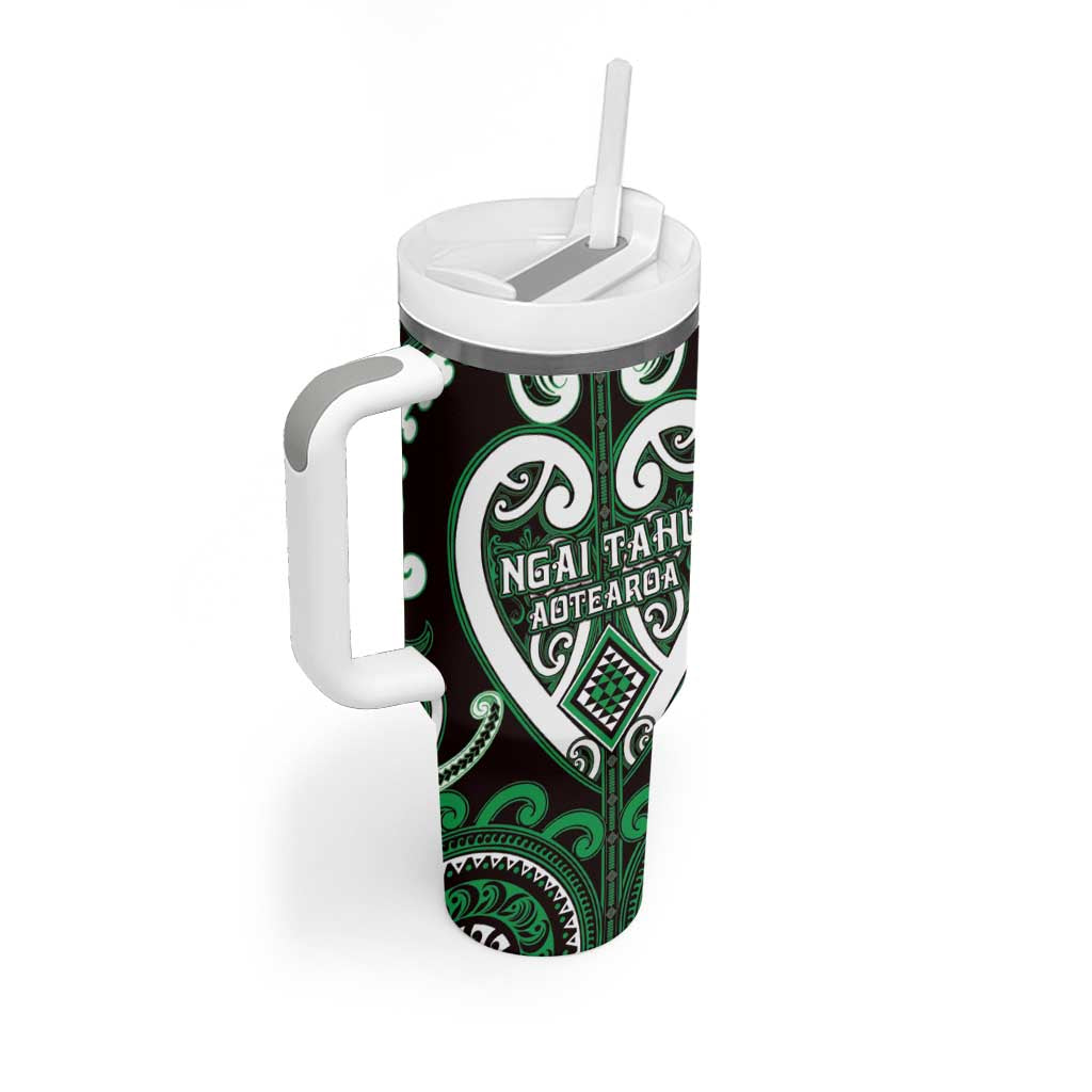 Custom Aotearoa Ngai Tahu Tumbler With Handle Maori Tribal Pattern LT05 - Polynesian Pride