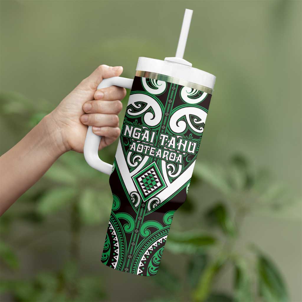 Custom Aotearoa Ngai Tahu Tumbler With Handle Maori Tribal Pattern LT05 - Polynesian Pride
