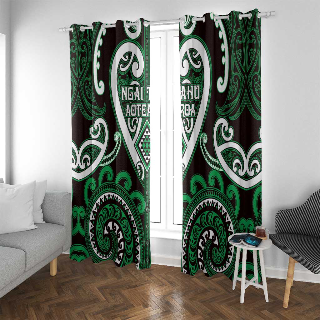 Aotearoa Ngai Tahu Window Curtain Maori Tribal Pattern LT05 With Grommets Green - Polynesian Pride
