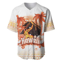 Hawaiian Volcano Lava Flow Baseball Jersey With Hawaiian Tapa Pattern LT05 Orange - Polynesian Pride