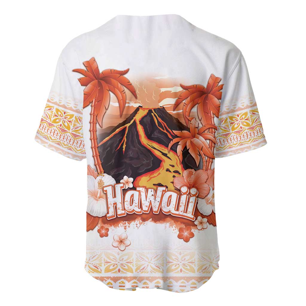 Hawaiian Volcano Lava Flow Baseball Jersey With Hawaiian Tapa Pattern LT05 - Polynesian Pride