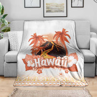 Hawaiian Volcano Lava Flow Blanket With Hawaiian Tapa Pattern