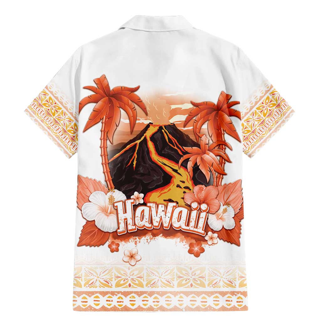 Hawaiian Volcano Lava Flow Family Matching Mermaid Dress and Hawaiian Shirt With Hawaiian Tapa Pattern