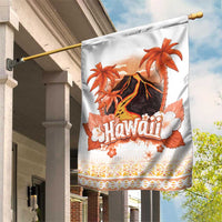 Hawaiian Volcano Lava Flow Garden Flag With Hawaiian Tapa Pattern