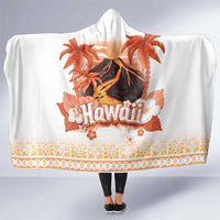 Hawaiian Volcano Lava Flow Hooded Blanket With Hawaiian Tapa Pattern