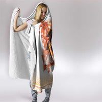 Hawaiian Volcano Lava Flow Hooded Blanket With Hawaiian Tapa Pattern