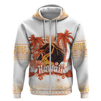 Hawaiian Volcano Lava Flow Hoodie With Hawaiian Tapa Pattern