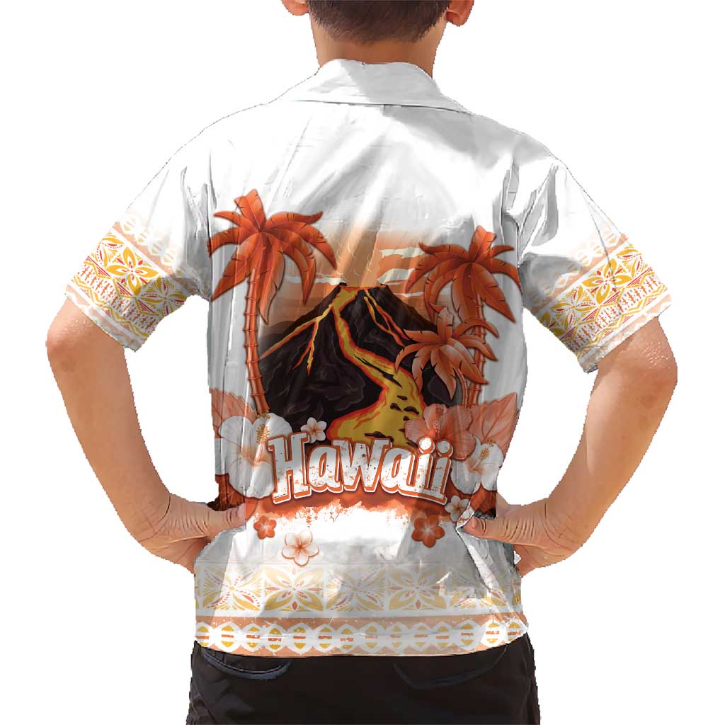 Hawaiian Volcano Lava Flow Kid Hawaiian Shirt With Hawaiian Tapa Pattern LT05 - Polynesian Pride