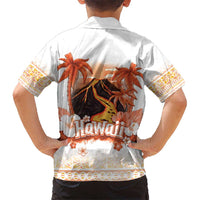 Hawaiian Volcano Lava Flow Kid Hawaiian Shirt With Hawaiian Tapa Pattern LT05 - Polynesian Pride