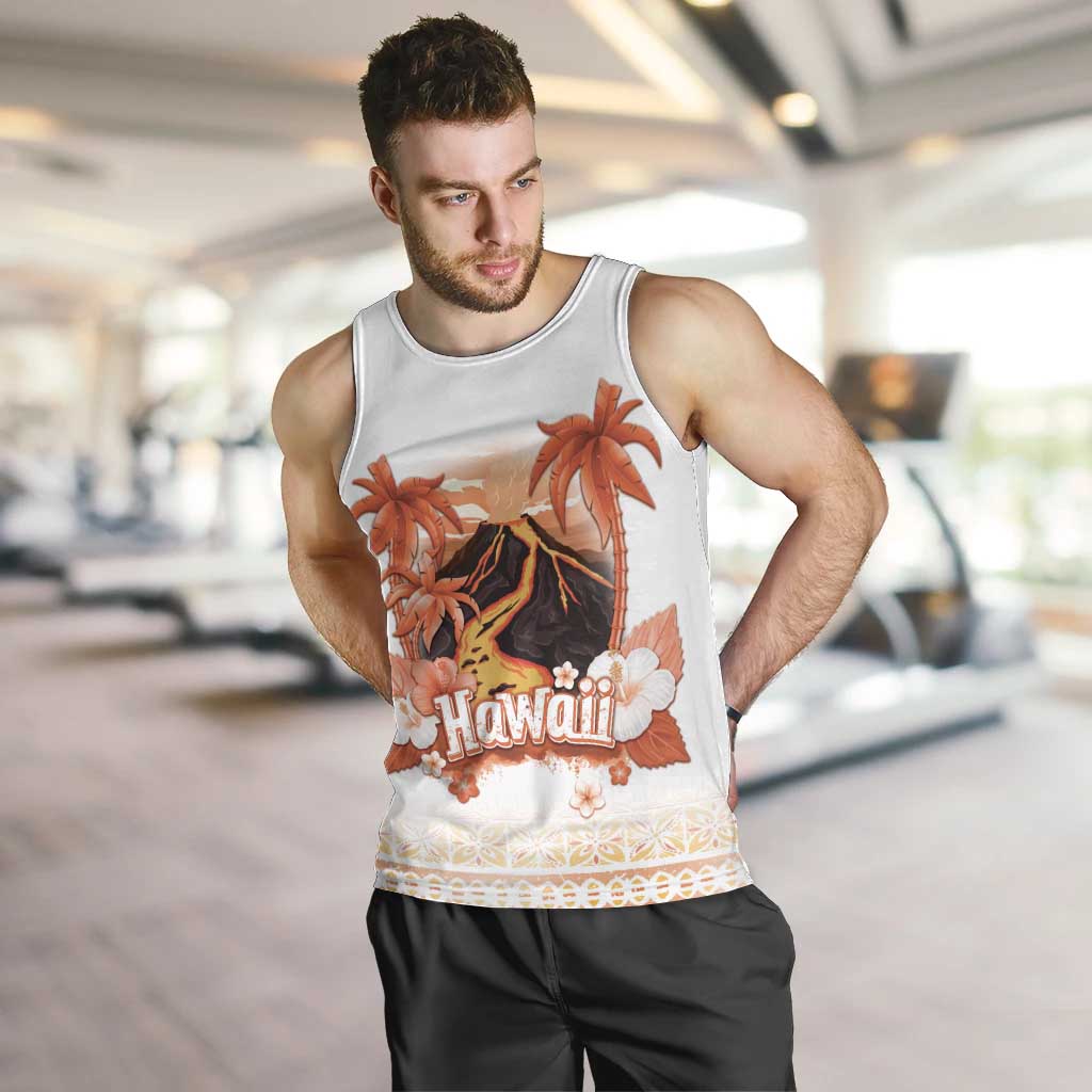 Hawaiian Volcano Lava Flow Men Tank Top With Hawaiian Tapa Pattern